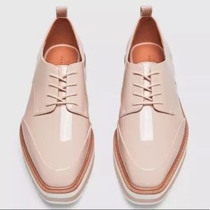 New Zara Striped Platform Derby Shoes Size 40/ US9